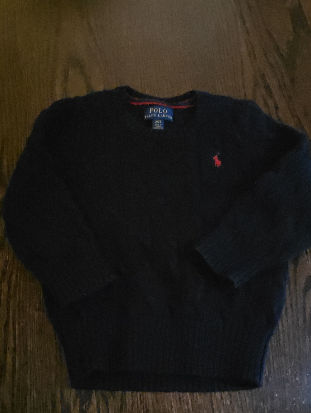 Polo by Ralph Lauren Navy Crewneck Sweater with Red Pony